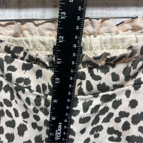 J Crew Crop Pants Womens 8 Linen Blend Leopard Loose Fit Stretch Waist Pockets - Picture 12 of 12